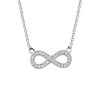 Sterling Silver & Cubic Zirconia Infinity Pendant Necklace