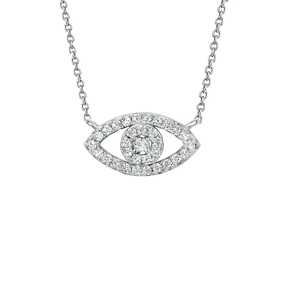 Sterling Silver & Cubic Zirconia Evil Eye Pendant Necklace