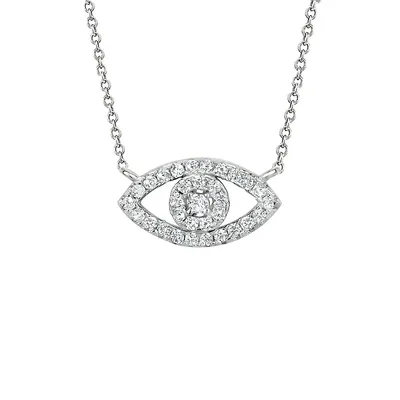 Sterling Silver & Cubic Zirconia Evil Eye Pendant Necklace