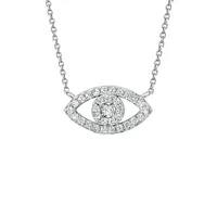 Sterling Silver & Cubic Zirconia Evil Eye Pendant Necklace