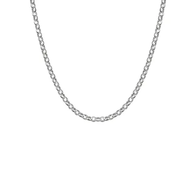 Sterling Silver Rolo Chain Necklace - 18-Inch
