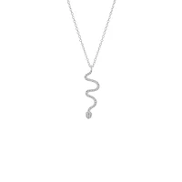 Sterling Silver & Cubic Zirconia Snake Pendant Necklace