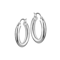 Sterling Silver Polished Bold Hoop Earrings/25MM