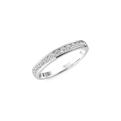 Sterling Silver & Cubic Zirconia Semi-Eternity Ring