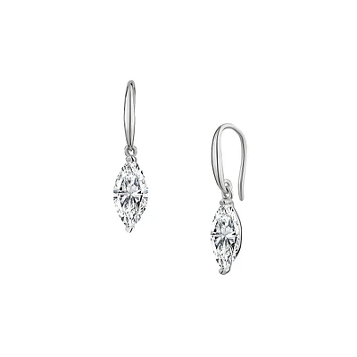 Sterling Silver & Cubic Zirconia Marquis Drop Earrings