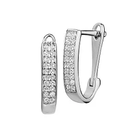 Sterling Silver & Cubic Zirconia Huggie Hoop Earrings