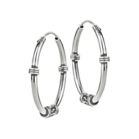 Sterling Silver 25MM Bali Hoop Earrings