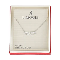 Sterling Silver & Cubic Zirconia Mom Pendant Necklace