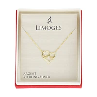 Goldplated Sterling Silver & Cubic Zirconia Mom Heart Pendant Necklace