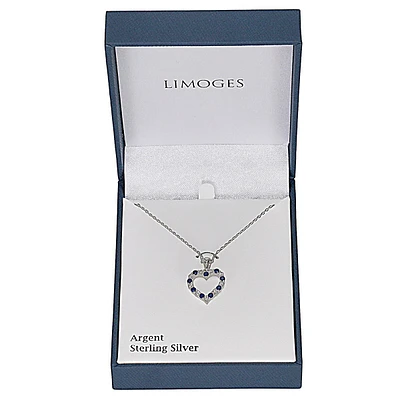 Sterling Silver & Cubic Zirconia Open-Heart Pendant Necklace