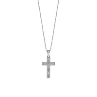 Sterling Silver & Cubic Zirconia Cross Pendant Necklace