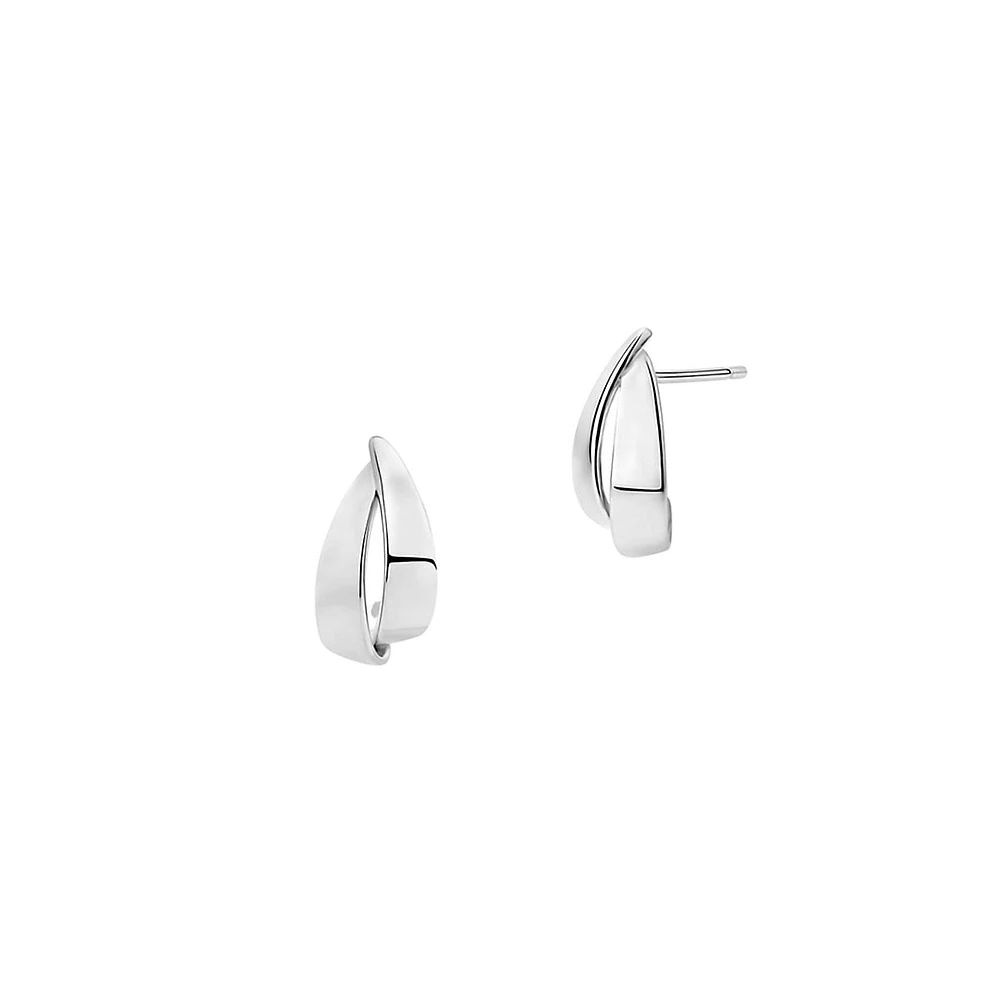 Sterling Silver Double-Curved Stud Earrings