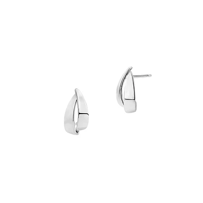 Sterling Silver Double-Curved Stud Earrings