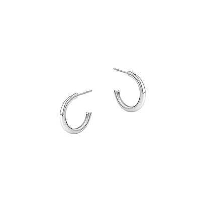 Sterling Silver 19MM Bold Half Hoop Earrings