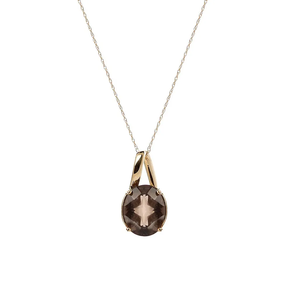 Orafina 10K Yellow Gold & Smokey Topaz Pendant Necklace