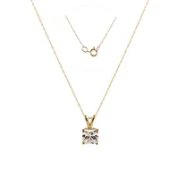 10K Gold & Cubic Zirconia Pendant Necklace