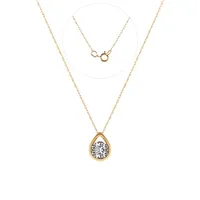 10K Yellow Gold & Cubic Zirconia Pendant Necklace