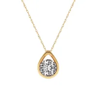 10K Yellow Gold & Cubic Zirconia Pendant Necklace