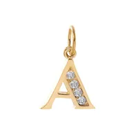 10K Yellow Gold Cubic Zirconia Initial Charm