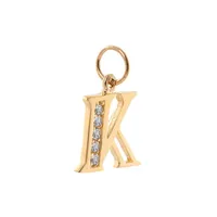 10K Yellow Gold Cubic Zirconia Initial Charm