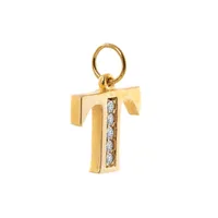 10K Yellow Gold Cubic Zirconia Initial Charm