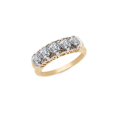10K Yellow Gold & Cubic Zirconia I Love You Ring