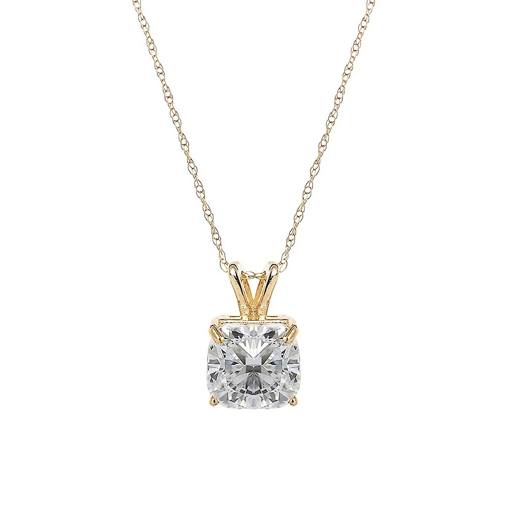 10K Yellow Gold & Cubic Zirconia Pendant Necklace