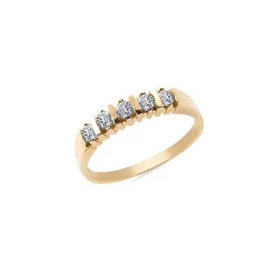 10K Yellow Gold & Faceted Cubic Zirconia Ring