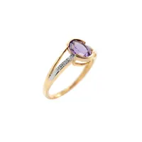 Two-Tone, Amethyst & 0.02 CT. T.W. Diamond Ring