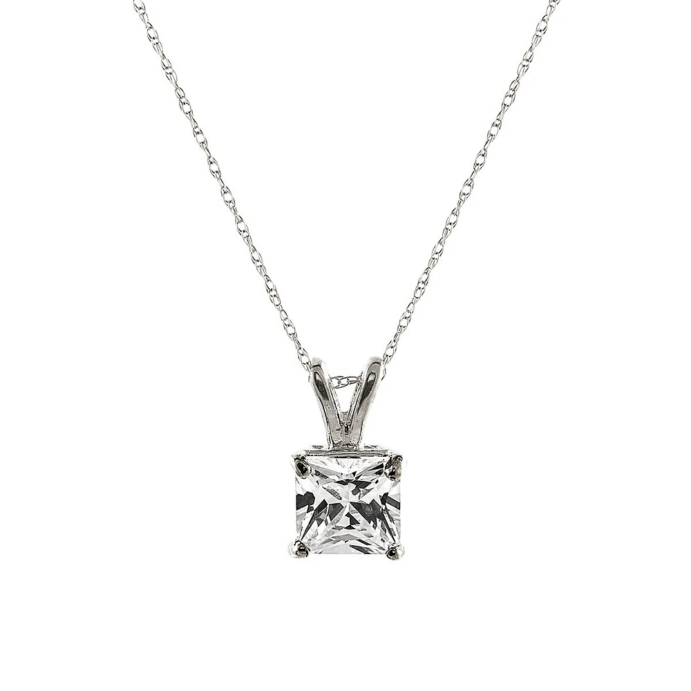 10K Gold & Cubic Zirconia Pendant Necklace