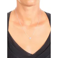10K White Gold & Cubic Zirconia Pendant Necklace