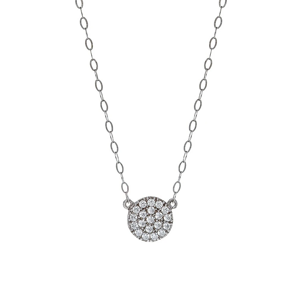 10K White Gold & Cubic Zirconia Pendant Necklace