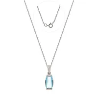 10K Gold & Blue Topaz Pendant Necklace