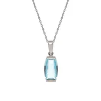 10K Gold & Blue Topaz Pendant Necklace