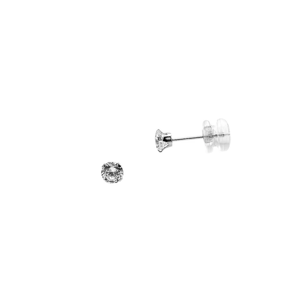 10K White Gold & Cubic Zirconia Stud Earrings