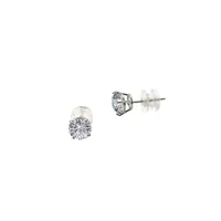 10K White Gold & Cubic Zirconia Stud Earrings