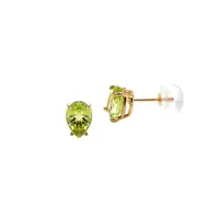 10K Yellow Gold & Kiwi Topaz Stud Earrings