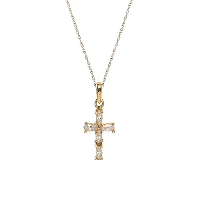 10K Yellow Gold & Cubic Zirconia Pendant Necklace