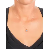 10K Yellow Gold & Blue Topaz Pendant Necklace