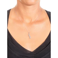 10K White Gold & Cubic Zirconia Pendant Necklace