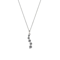 10K White Gold & Cubic Zirconia Pendant Necklace