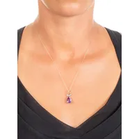 10K Yellow Gold, Rhodium-Plated & Amethyst Pendant Necklace.