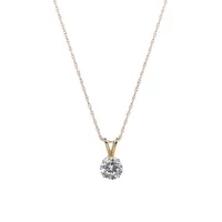 10K Yellow Gold & Cubic Zirconia Pendant Necklace