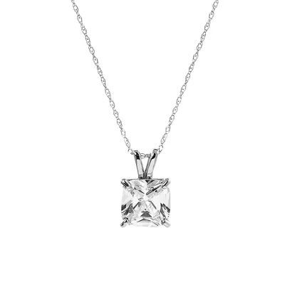 10K White Gold & Cubic Zirconia Necklace