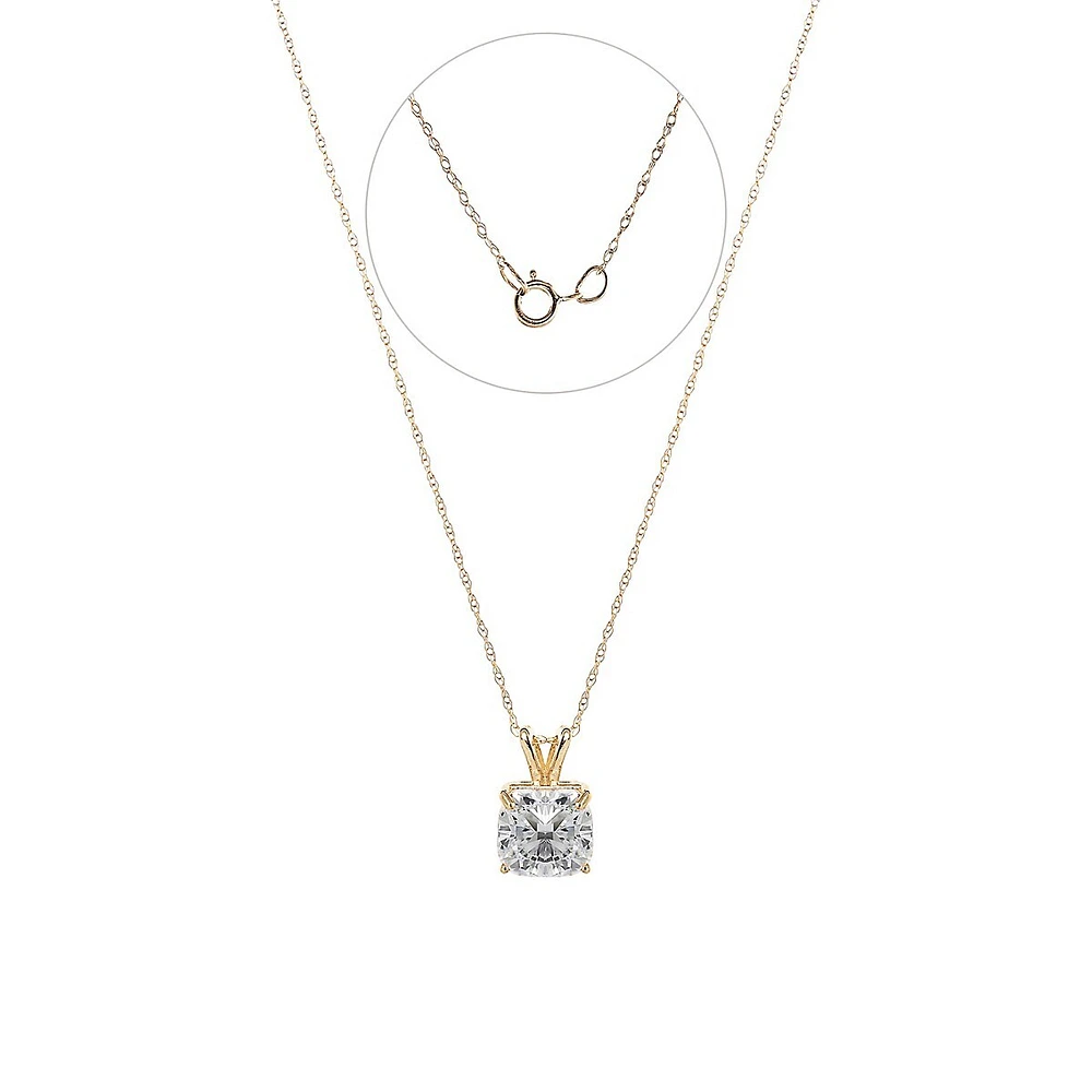 10K Yellow Gold & Cubic Zirconia Pendant Necklace