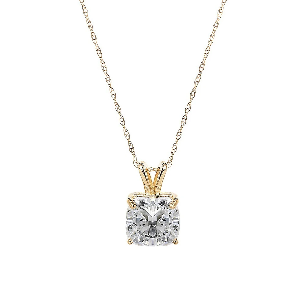 10K Yellow Gold & Cubic Zirconia Pendant Necklace