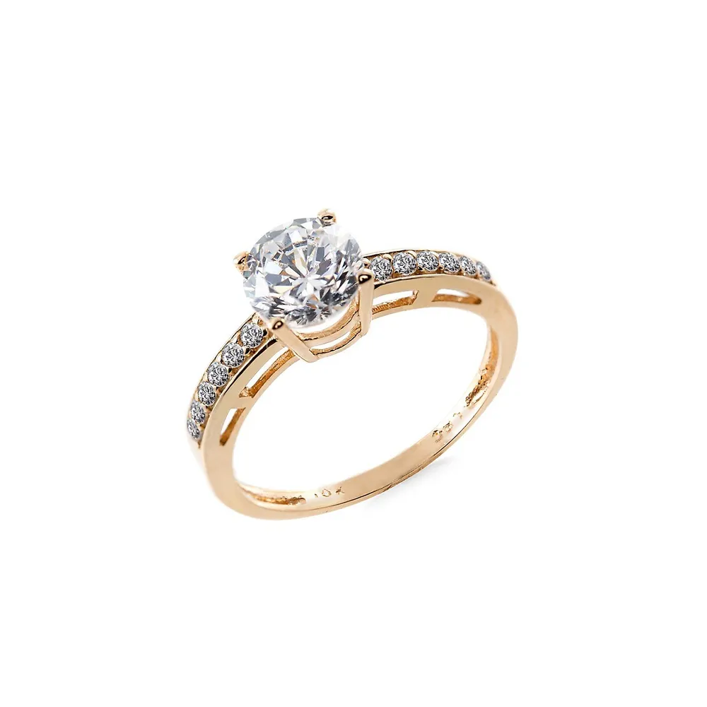 10K Yellow Gold & Cubic Zirconia Ring