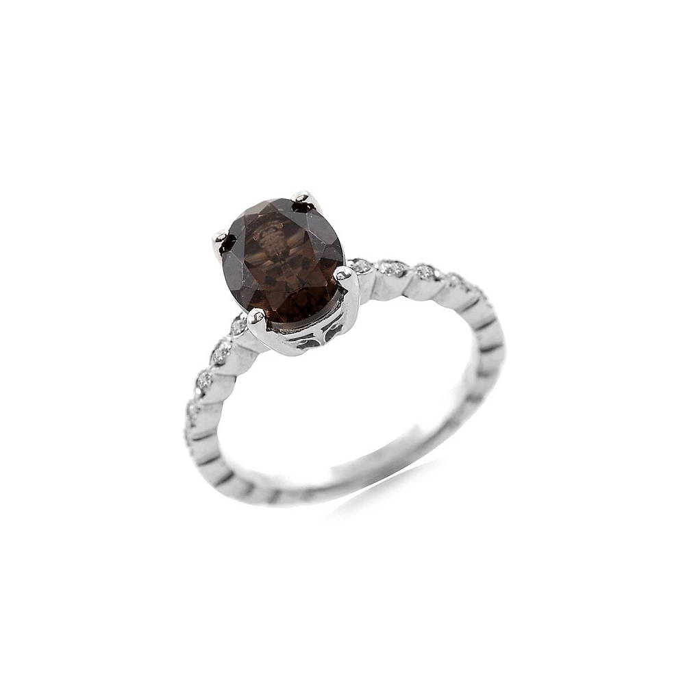 Orafina 10K Gold Smoky Topaz Gemstone Ring