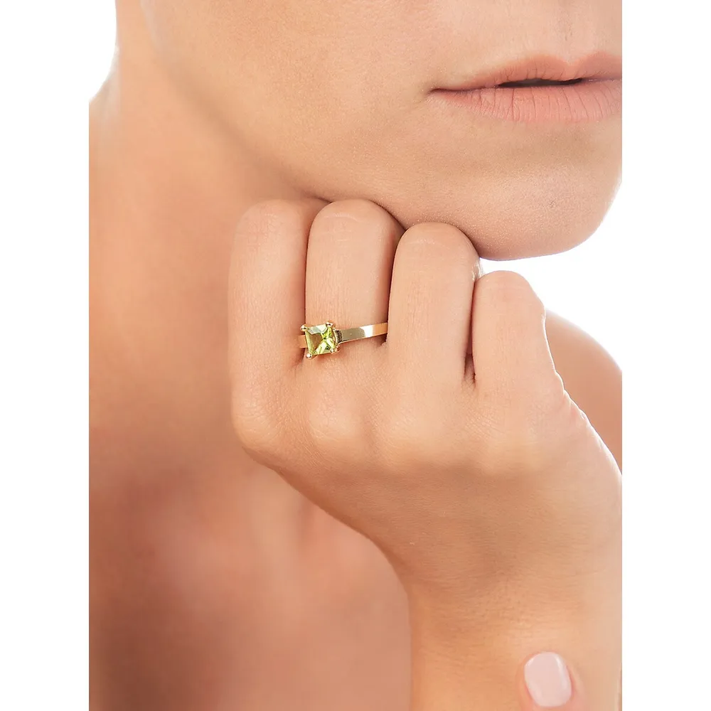 10K Gold Peridot Gemstone Ring