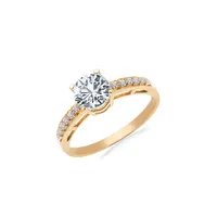 10K Yellow Gold & Cubic Zirconia Centre Stone Ring
